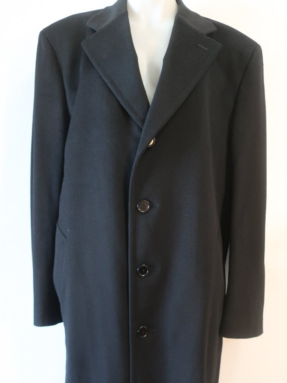 Mens Canali x Bloomingdale's Black (Item-34) Wool Cashmere Dress Coat 54R US44R